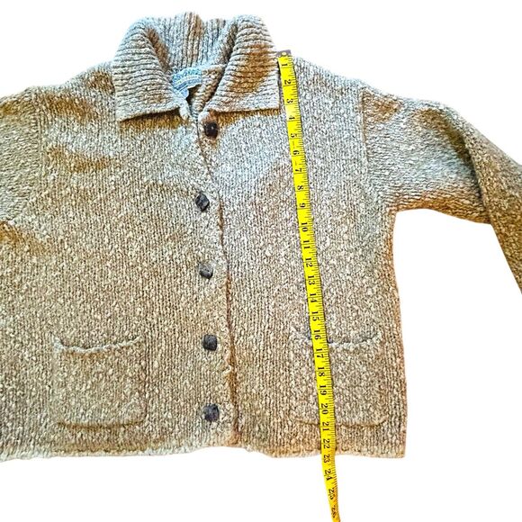 ROYAL ROBBINS Cardigan Sweater Womens Large Chunky Knit Green Cotton Wool Blend - Picture 8 of 8